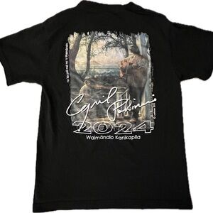 Black Graphic T-Shirt with Cyril Pahinui Waimanalo Kanikapila festival